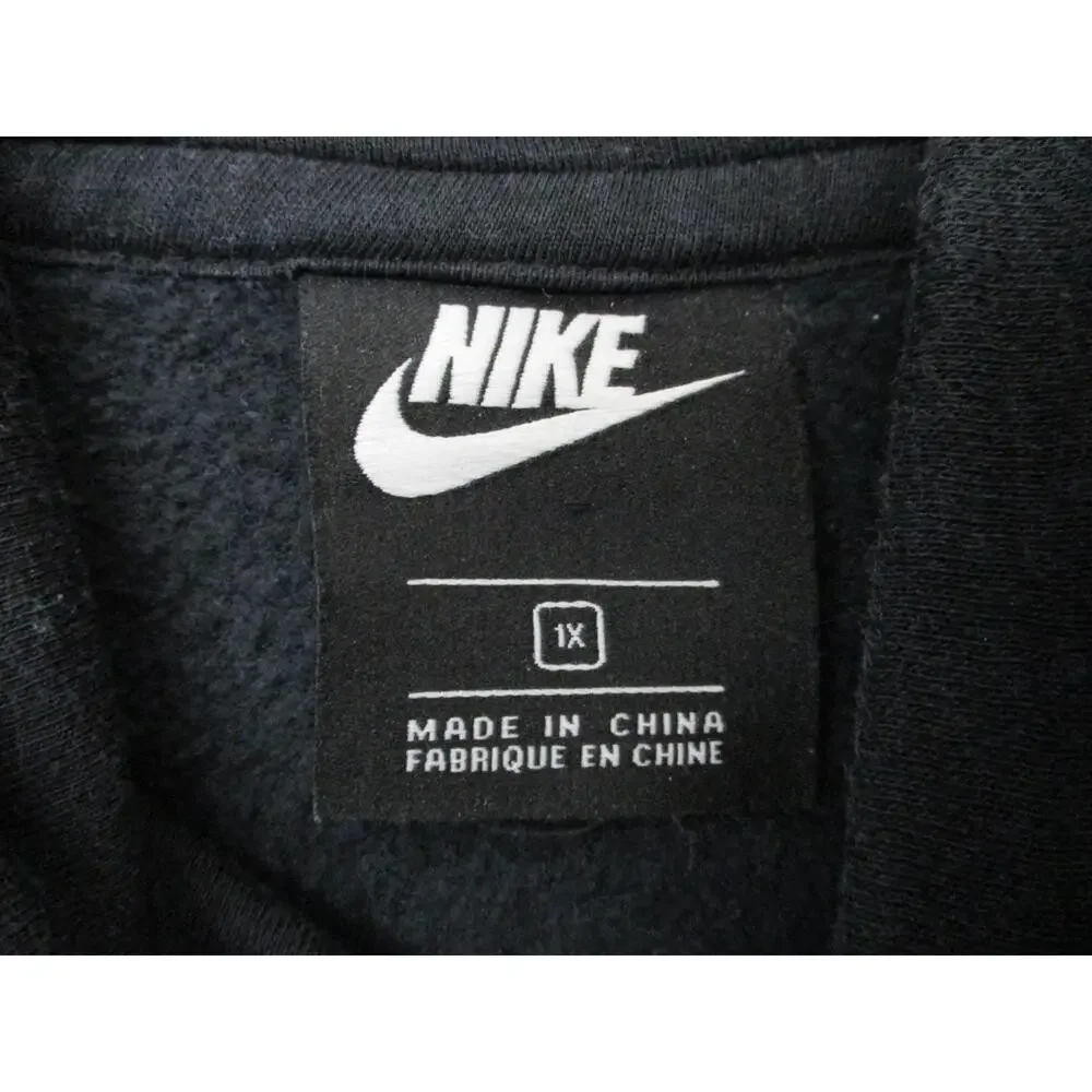 Nike Black Stylish Casual Hoodie Long Sleeve Kangaroo Pocket‎ Type Size 1X